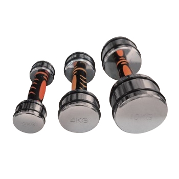 DB052  CHROMED DUMBBELL WITH TPR HANDLE