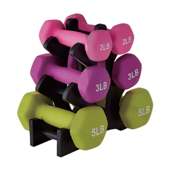 DNS01  CAST IRON+VINYL NEOPRENE DUMBBELL SET